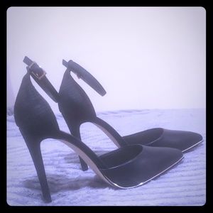 Call It Spring- Black ankle strap heels